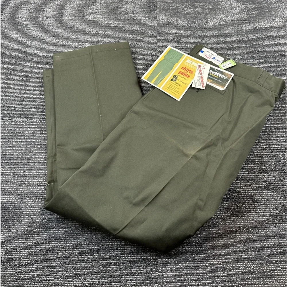 VTG New w/ Tag Mens Army Green Dress Pants 50 x 32 Oshkosh - Picture 1 of 7